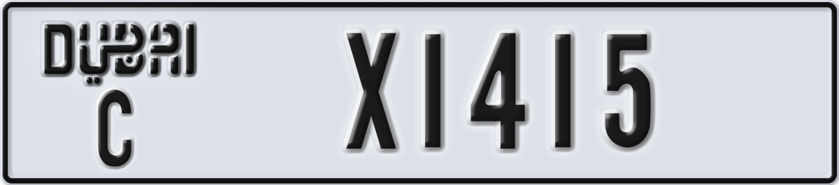 dubai License Plate Number X1415 Code C