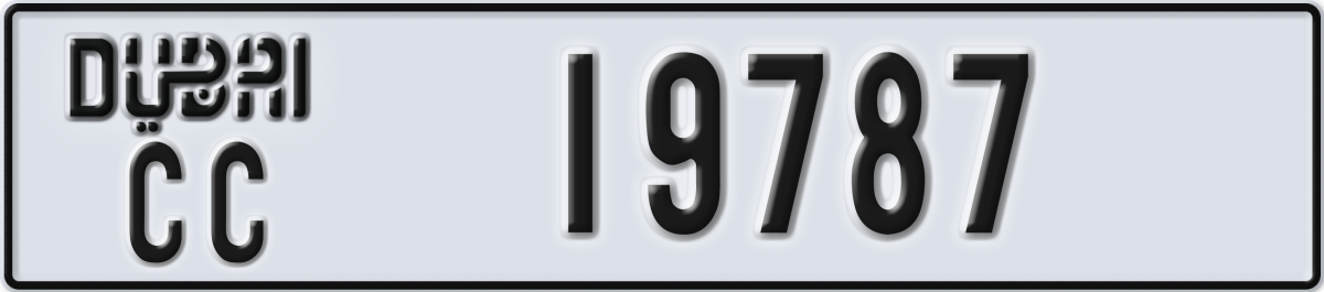 dubai License Plate Number 19787 Code CC
