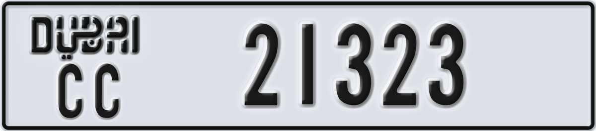 dubai License Plate Number 21323 Code CC