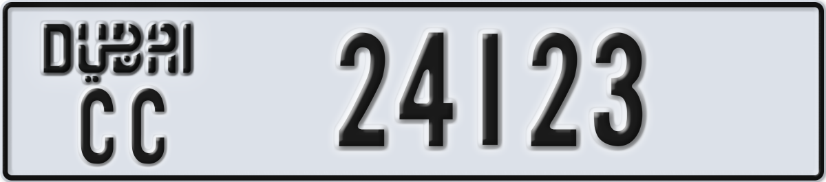 dubai License Plate Number 24123 Code CC