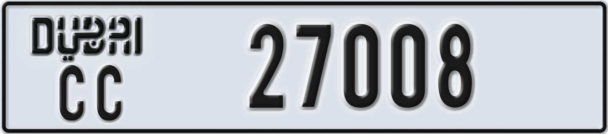 dubai License Plate Number 27008 Code CC
