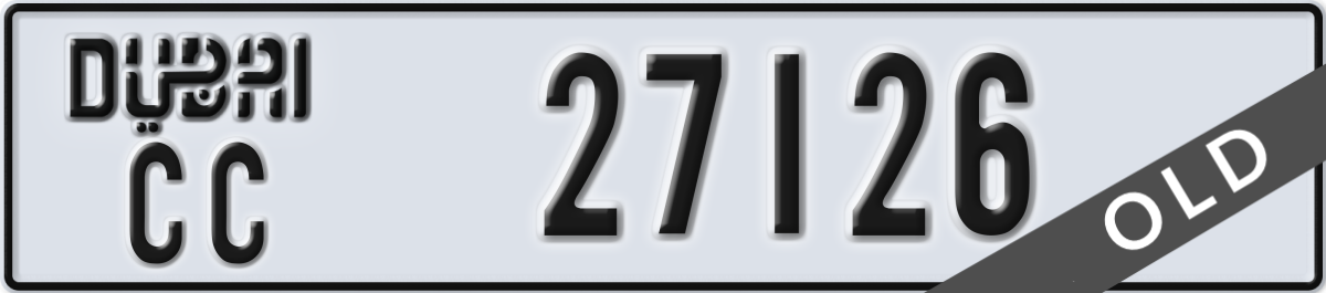 dubai License Plate Number 27126 Code CC