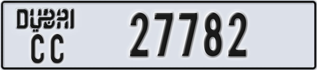 dubai License Plate Number 27782 Code CC