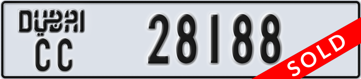 dubai License Plate Number 28188 Code CC