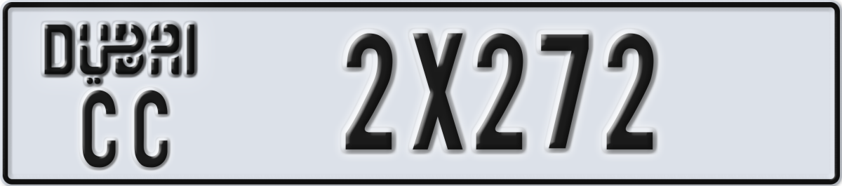 dubai License Plate Number 2X272 Code CC