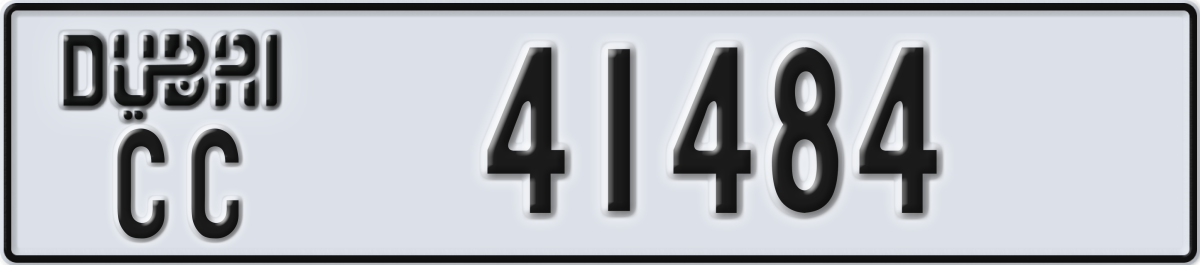 dubai License Plate Number 41484 Code CC