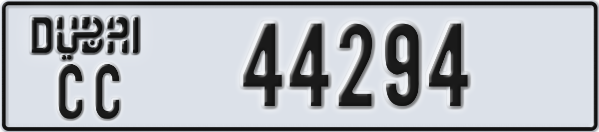 dubai License Plate Number 44294 Code CC