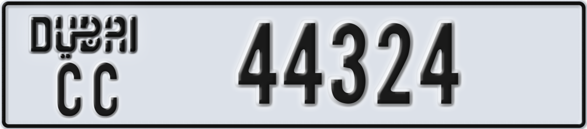 dubai License Plate Number 44324 Code CC