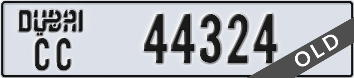 dubai License Plate Number 44324 Code CC