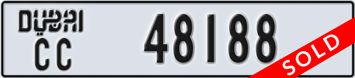 dubai License Plate Number 48188 Code CC