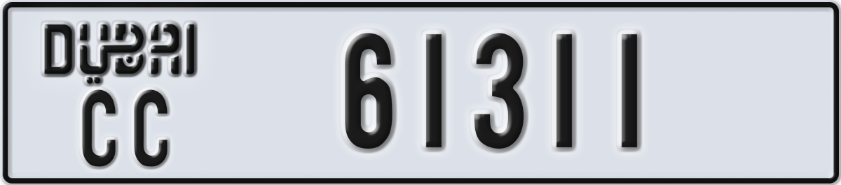 dubai License Plate Number 61311 Code CC