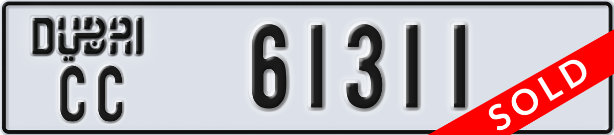 dubai License Plate Number 61311 Code CC