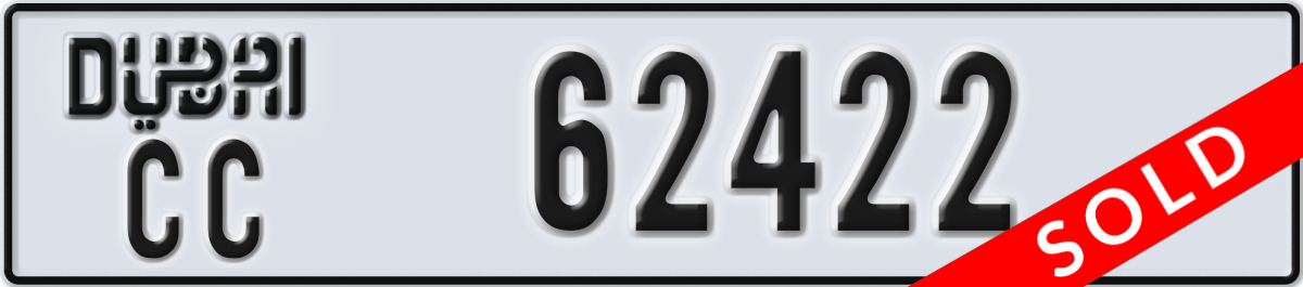 dubai License Plate Number 62422 Code CC