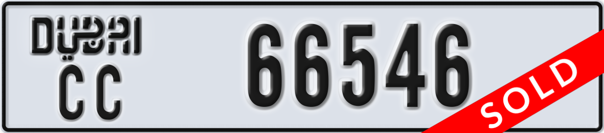 dubai License Plate Number 66546 Code CC