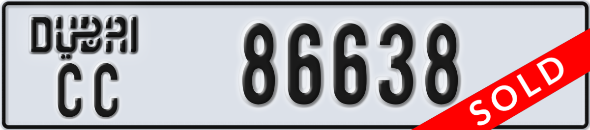 dubai License Plate Number 86638 Code CC