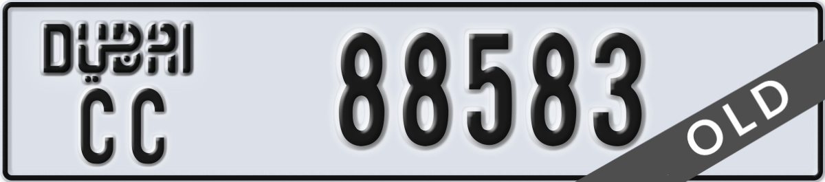 dubai License Plate Number 88583 Code CC