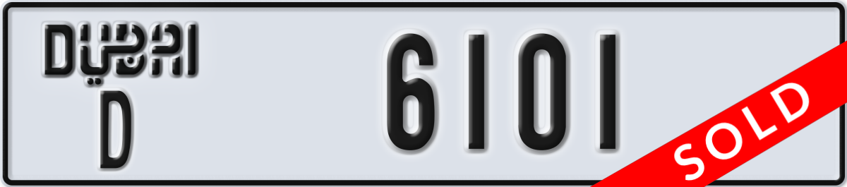 dubai License Plate Number 6101 Code D