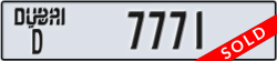 dubai - code - D - number -7771