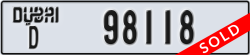 dubai - code - D - number -98118