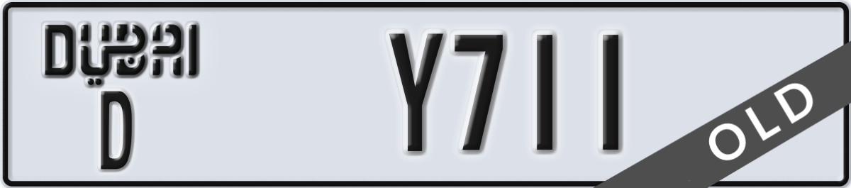 dubai License Plate Number Y711 Code D