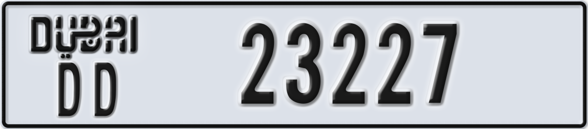 dubai License Plate Number 23227 Code DD