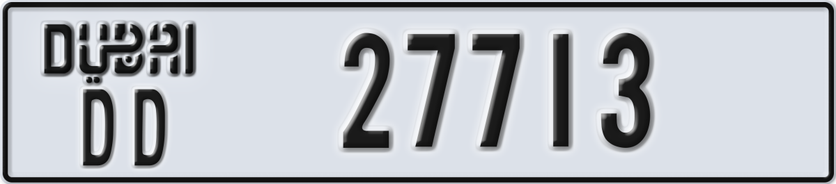 dubai License Plate Number 27713 Code DD