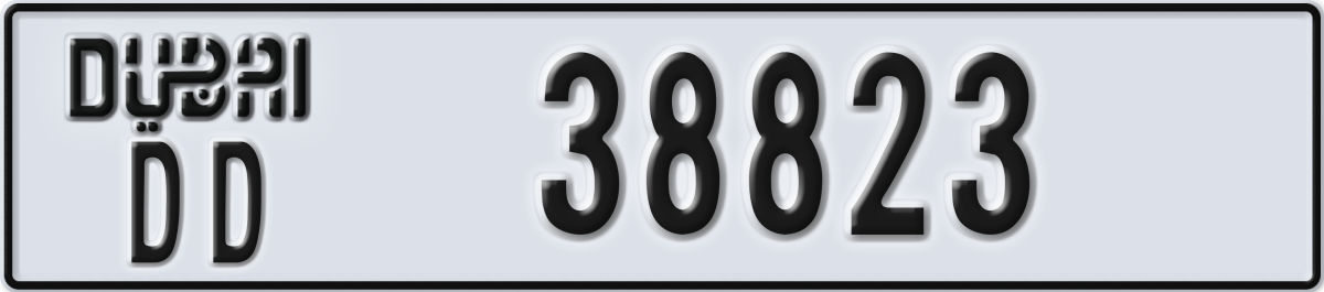 dubai License Plate Number 38823 Code DD