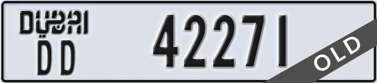dubai License Plate Number 42271 Code DD