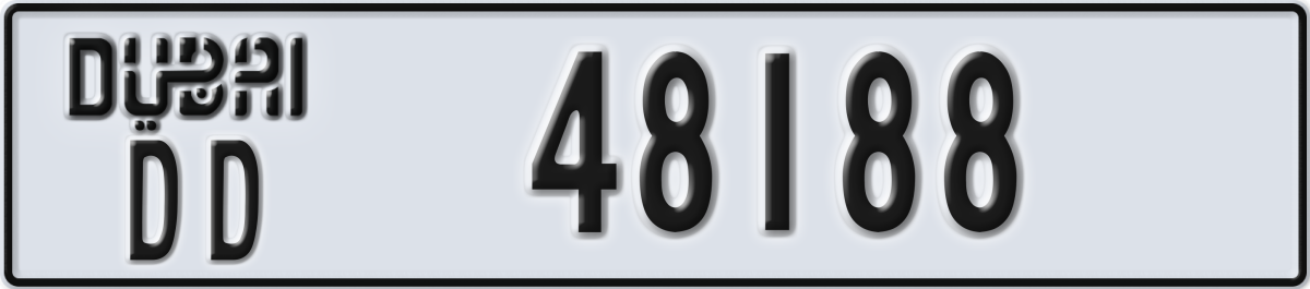 dubai License Plate Number 48188 Code DD