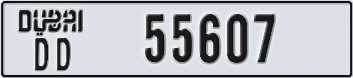 dubai License Plate Number 55607 Code DD