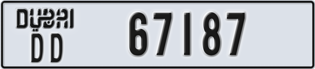 dubai License Plate Number 67266 Code DD