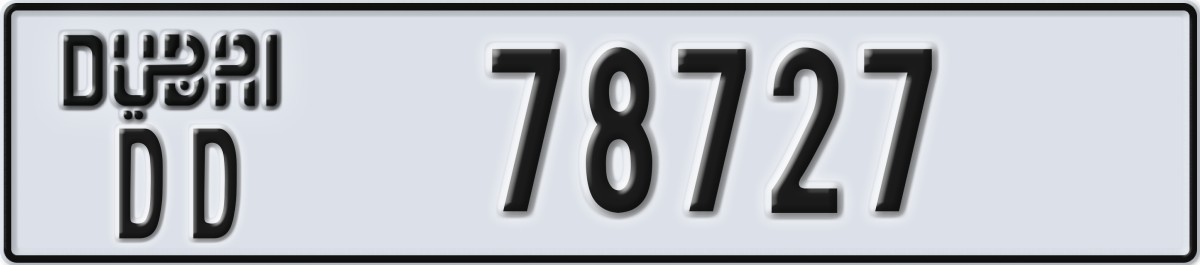 dubai License Plate Number 78727 Code DD