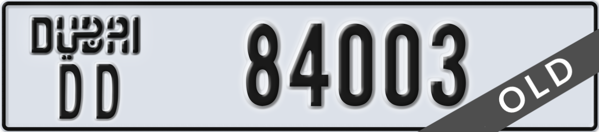 dubai License Plate Number 84003 Code DD