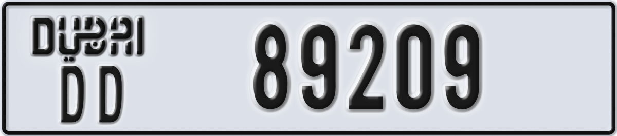 dubai License Plate Number 89288 Code DD