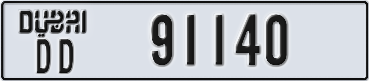 dubai License Plate Number 91140 Code DD