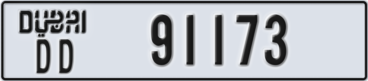 dubai License Plate Number 91173 Code DD