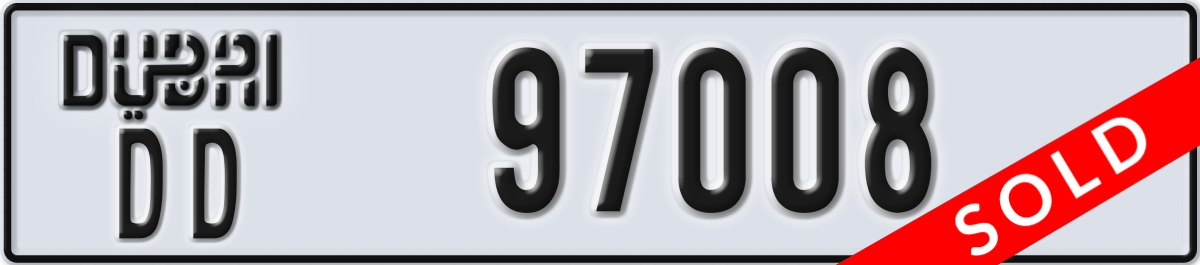 dubai License Plate Number 97008 Code DD