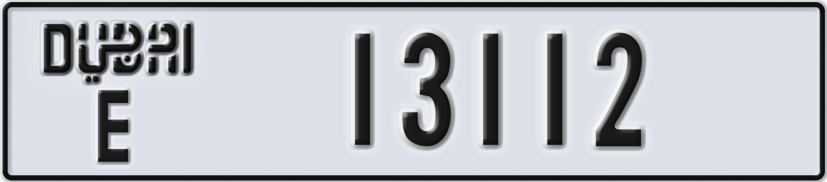 dubai License Plate Number 13112 Code E