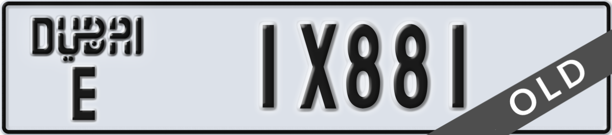 dubai License Plate Number 1X881 Code E