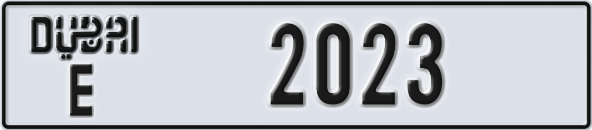 dubai License Plate Number 2023 Code E