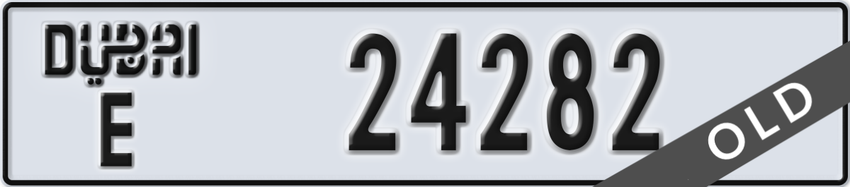 dubai License Plate Number 24282 Code E