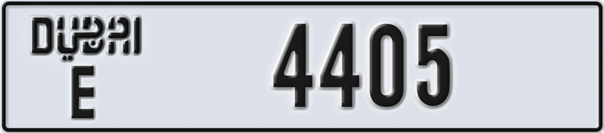 dubai License Plate Number 4405 Code E