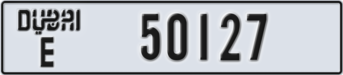 dubai License Plate Number 50127 Code E