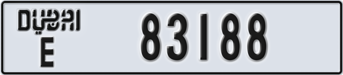 dubai License Plate Number 83188 Code E