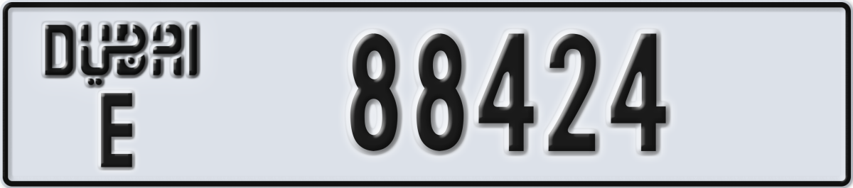 dubai License Plate Number 88424 Code E