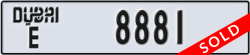 dubai - code - E - number -8881