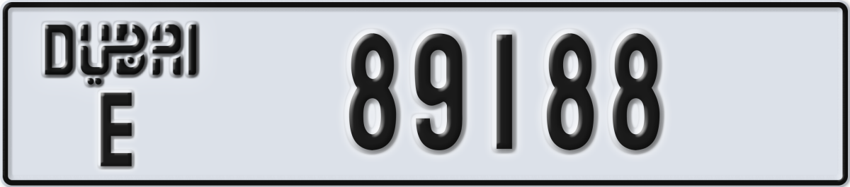 dubai License Plate Number 89188 Code E