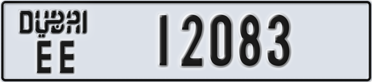 dubai License Plate Number 12083 Code EE