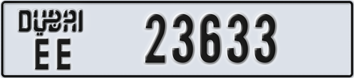 dubai License Plate Number 23633 Code EE