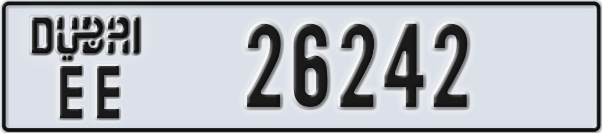 dubai License Plate Number 26242 Code EE